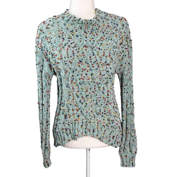 Altar'd State NWT $70 Mint Multi Speckled Knit Sweater Pullover Womens SM Boho - Picture 2 of 10
